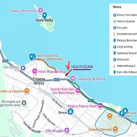 아파트 с террасой и видом на озеро в стрезе